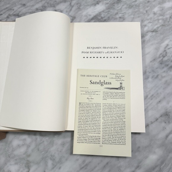 Poor Richards Almanac Ben Franklin 1964 The Heritage Press w/ Sandglass Slipcase - Picture 5 of 13